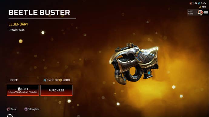 Apex Legends Beetle Buster Legendary Prowler Skin
