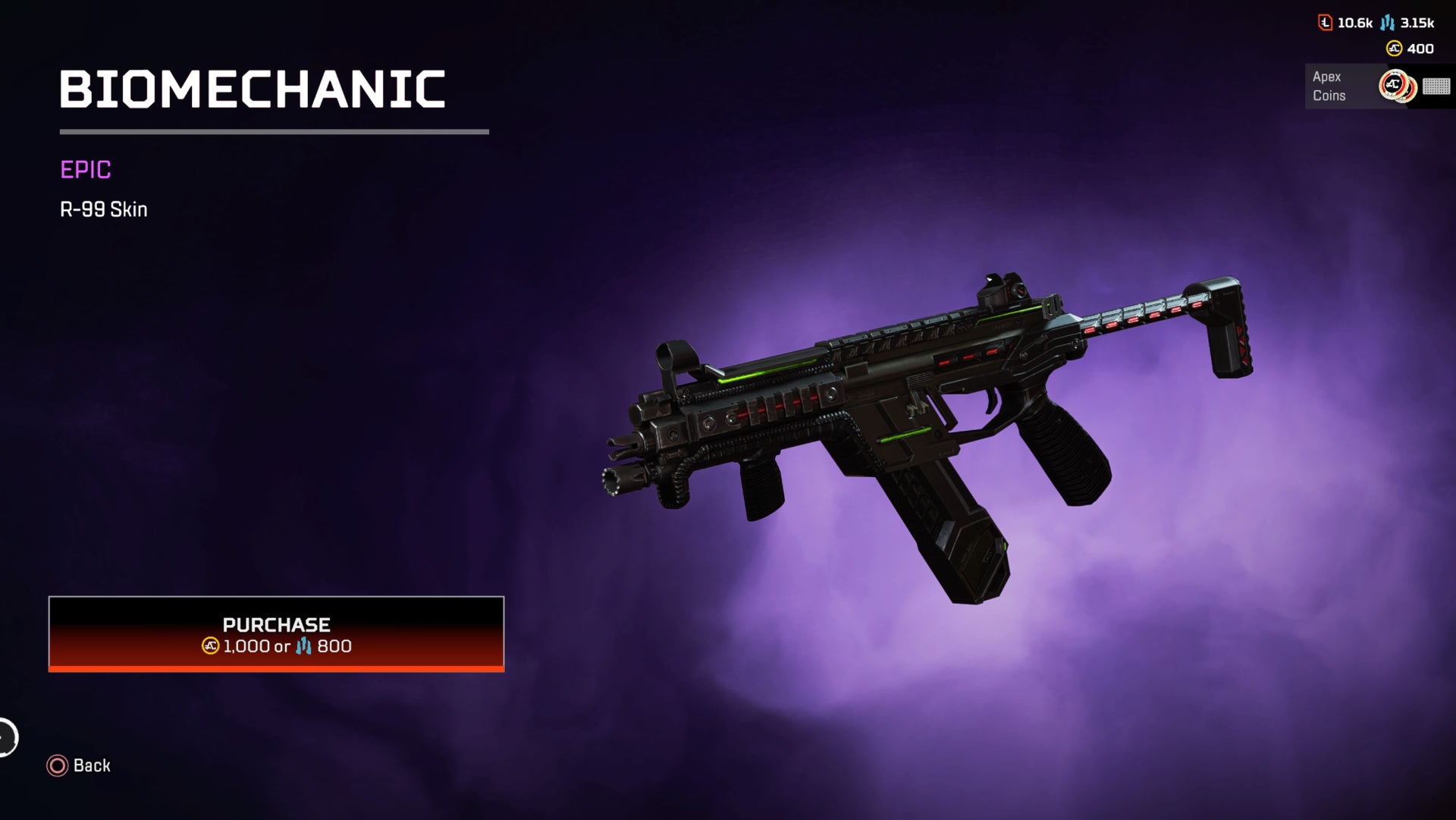 Apex Legends, Biomechanic Epic R-99 Skin