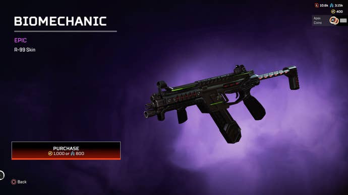 Apex Legends, Biomechanic Epic R-99 Skin