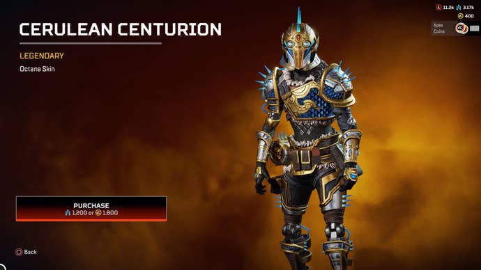 Apex Legends, Cerulean Centurion skin for Octane