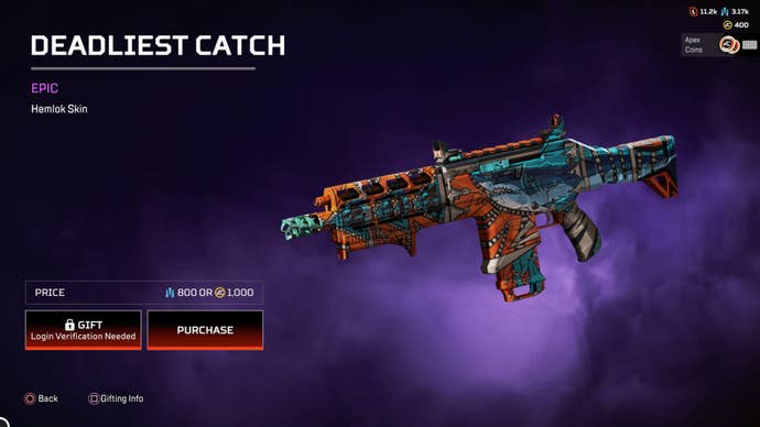 Apex Legends, Deadliest Catch epic Hemlok skin