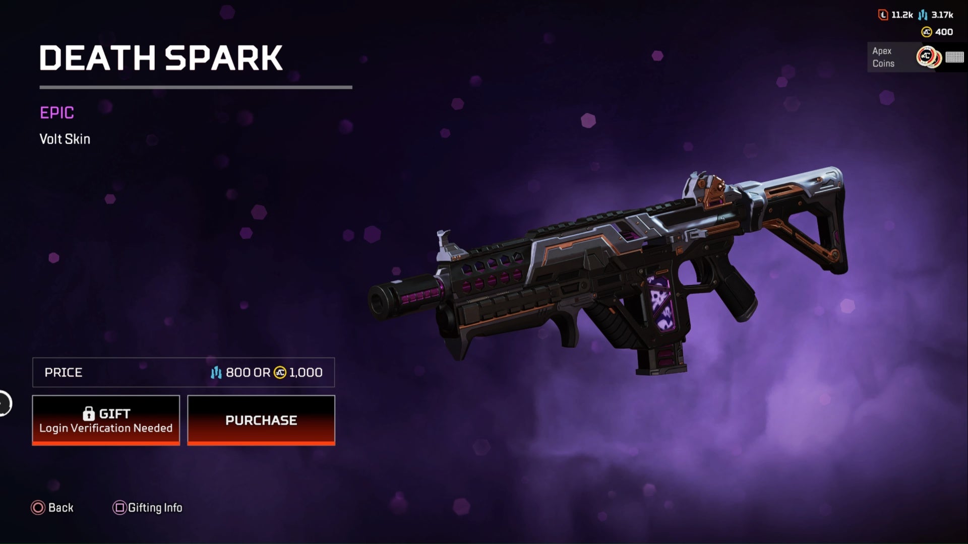 apex legends death spark epic volt skin
