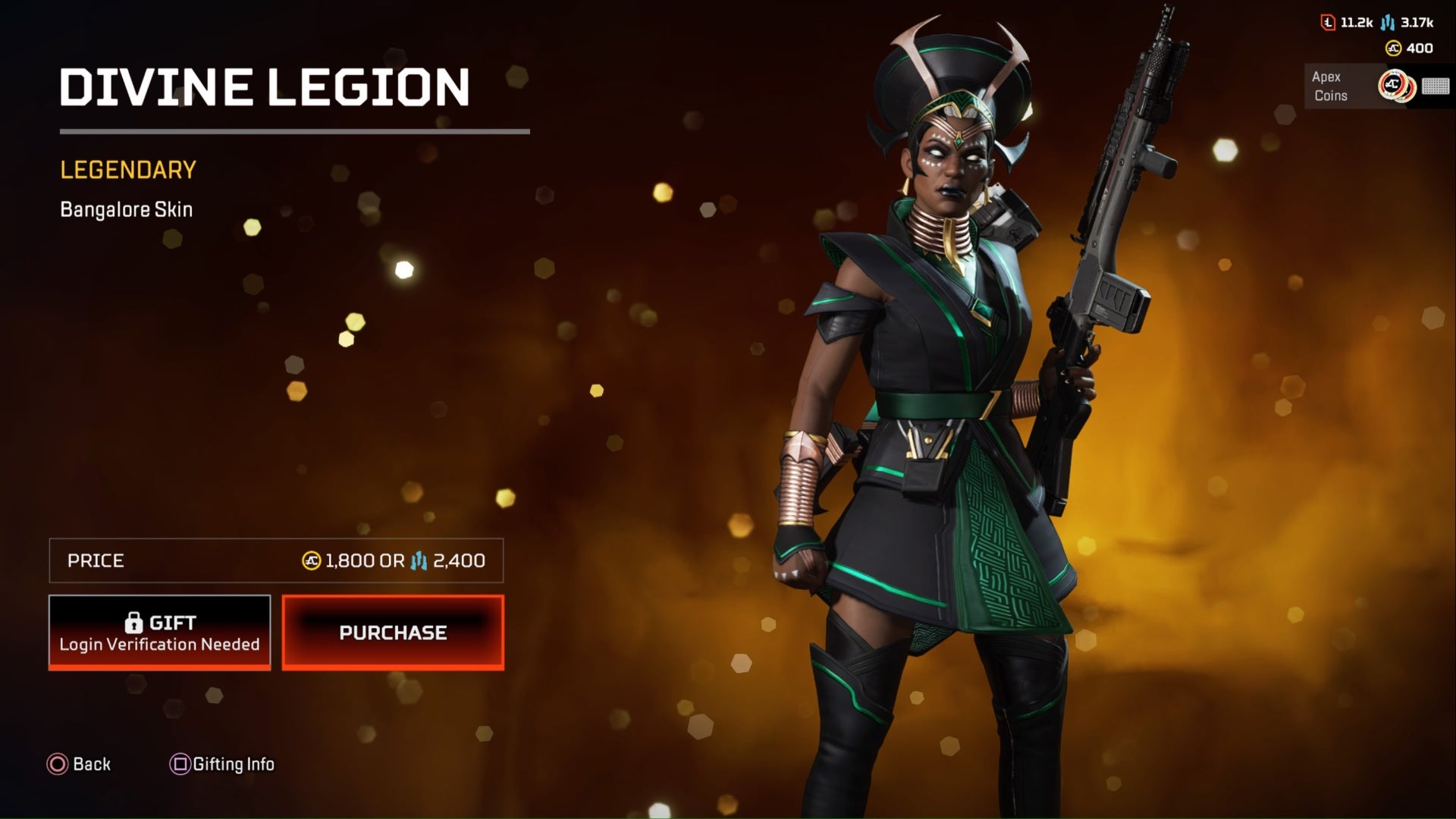 apex legends divine legion legendary bangalore skin