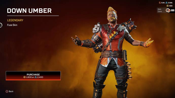 Apex Legends Down Umber skin for Fuse