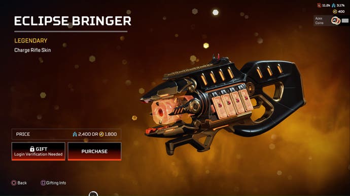 Apex Legends Eclipse Bringer Legendary Charge Rifle Skin