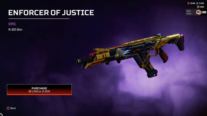 Apex Legends, Enforcer of Justice Epic R-301 Skin