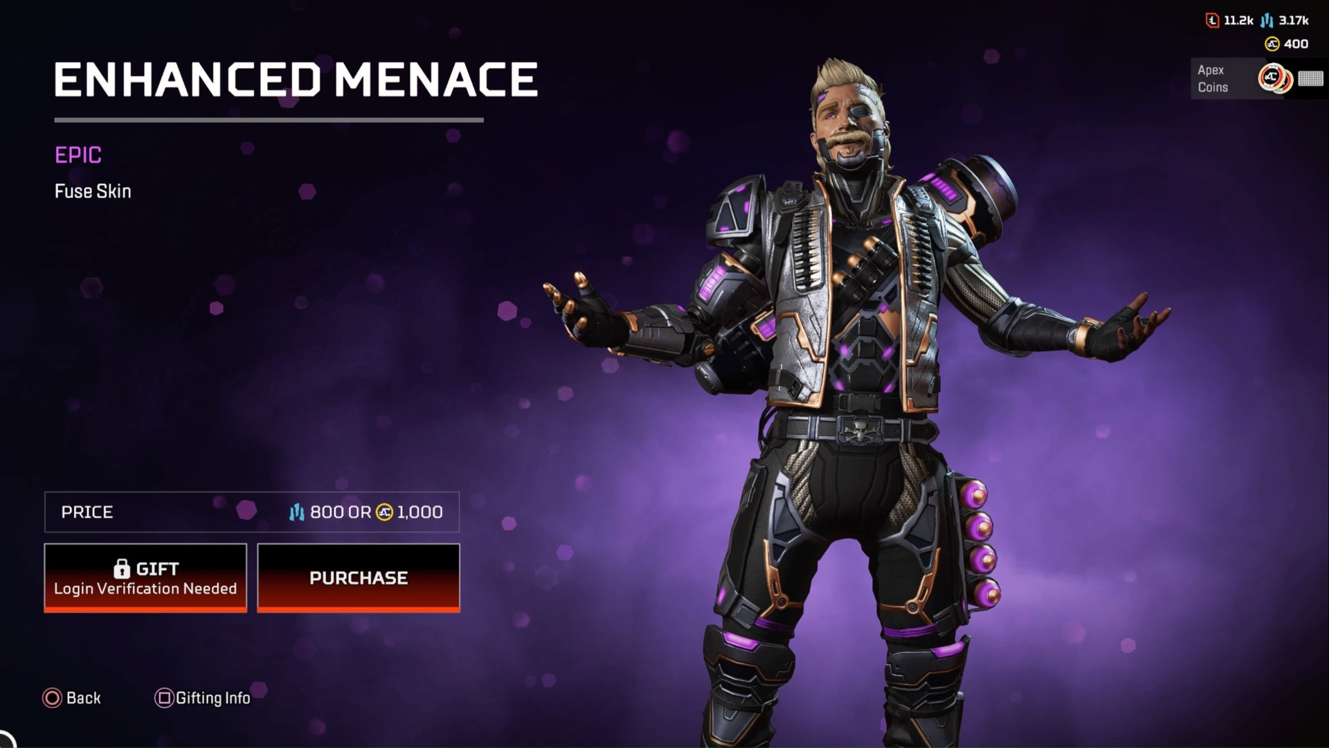 apex legends enhanced menace epic fuse skin