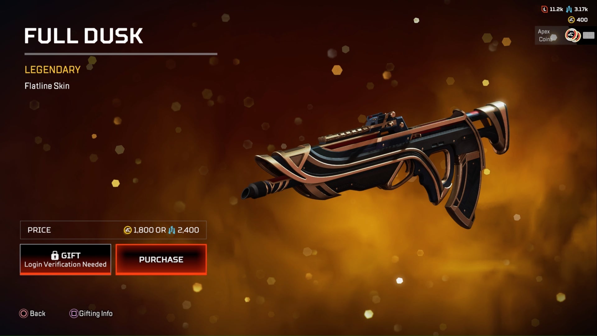 apex legends full dusk legendary flatline skin