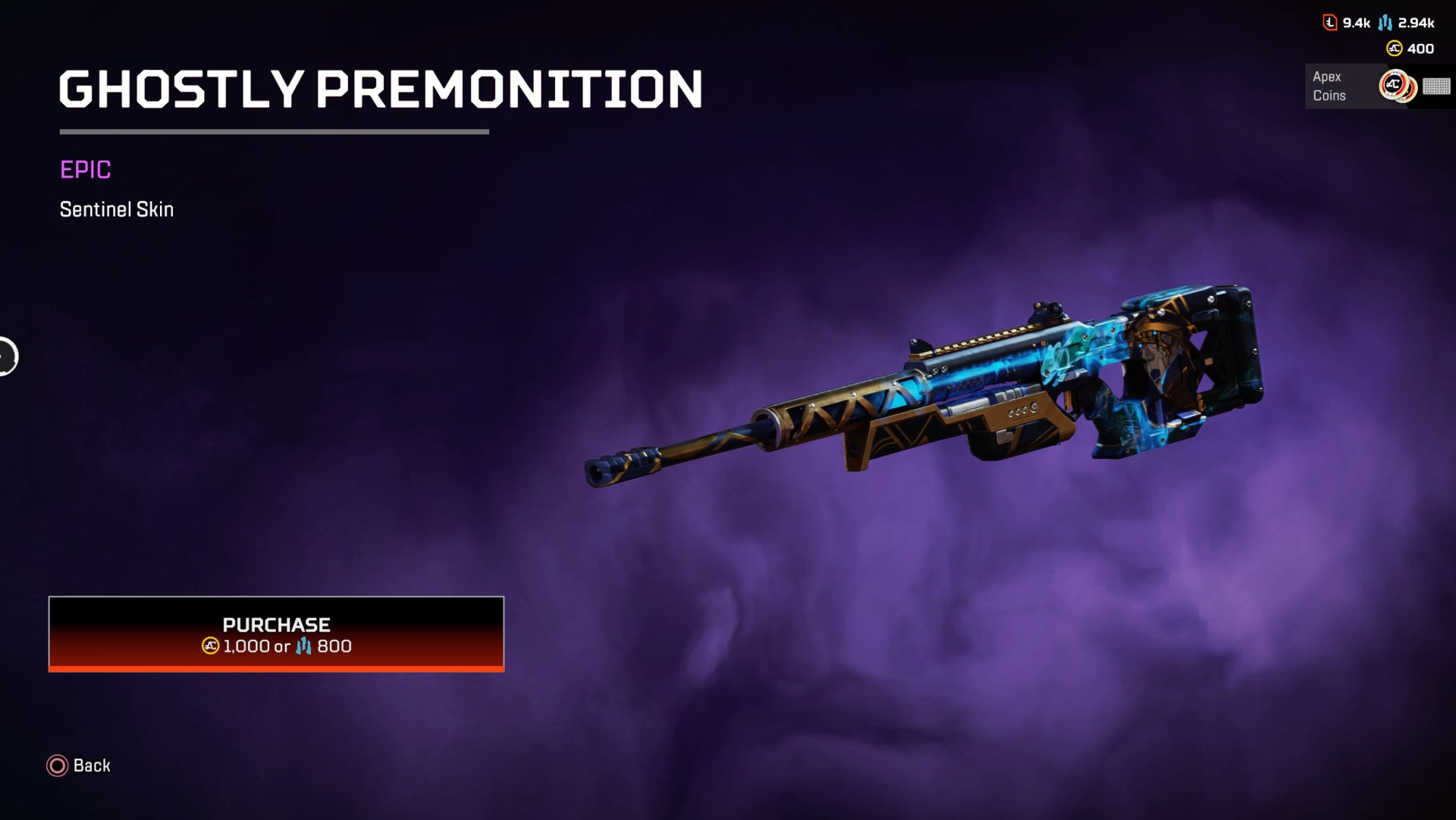 Apex Legends Ghostly Premonition Sentinel Skin