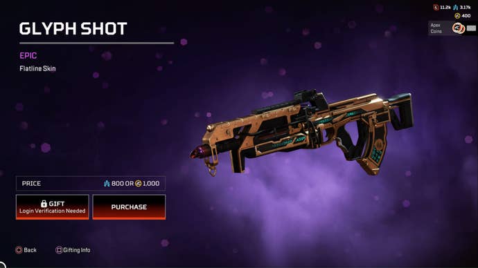 Apex Legends Glyph Shot Epic Flatline Skin
