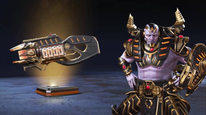 apex legends grave protector gibraltar skin eclipse bringer charge rifle skin promo art