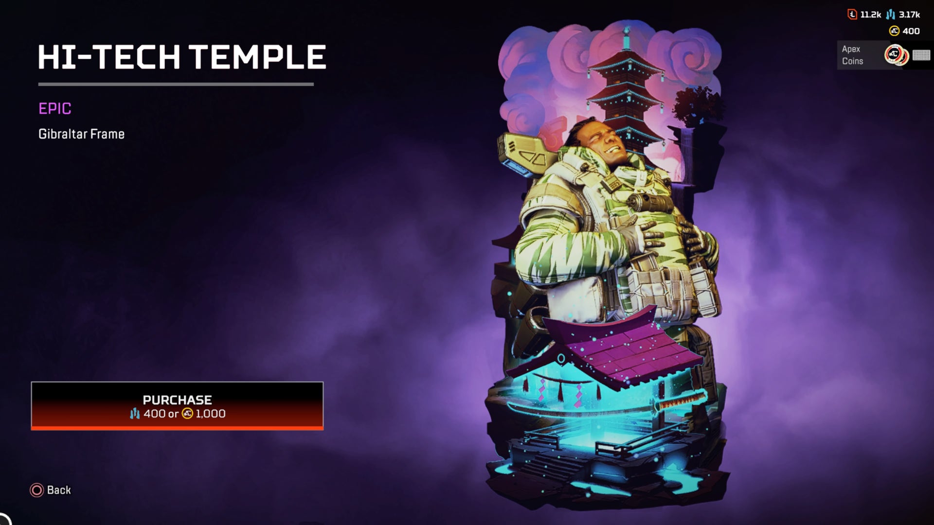 Apex Legends, Hi-Tech Temple frame for Gibraltar