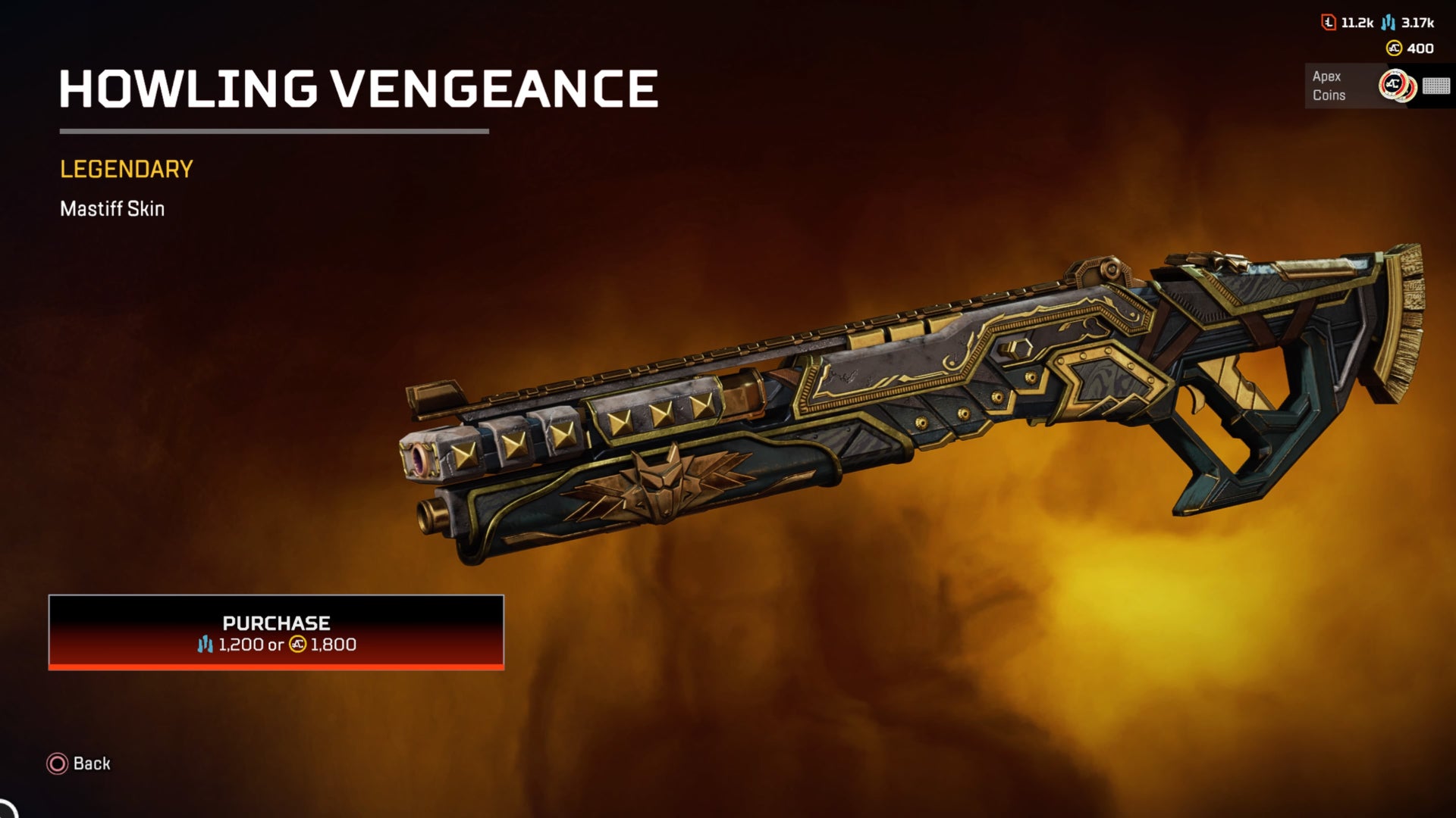Apex Legends, Howling Vengeance Mastiff Skin