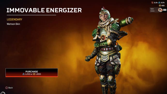 Apex Legends, Immovable Energizer skin for Wattson