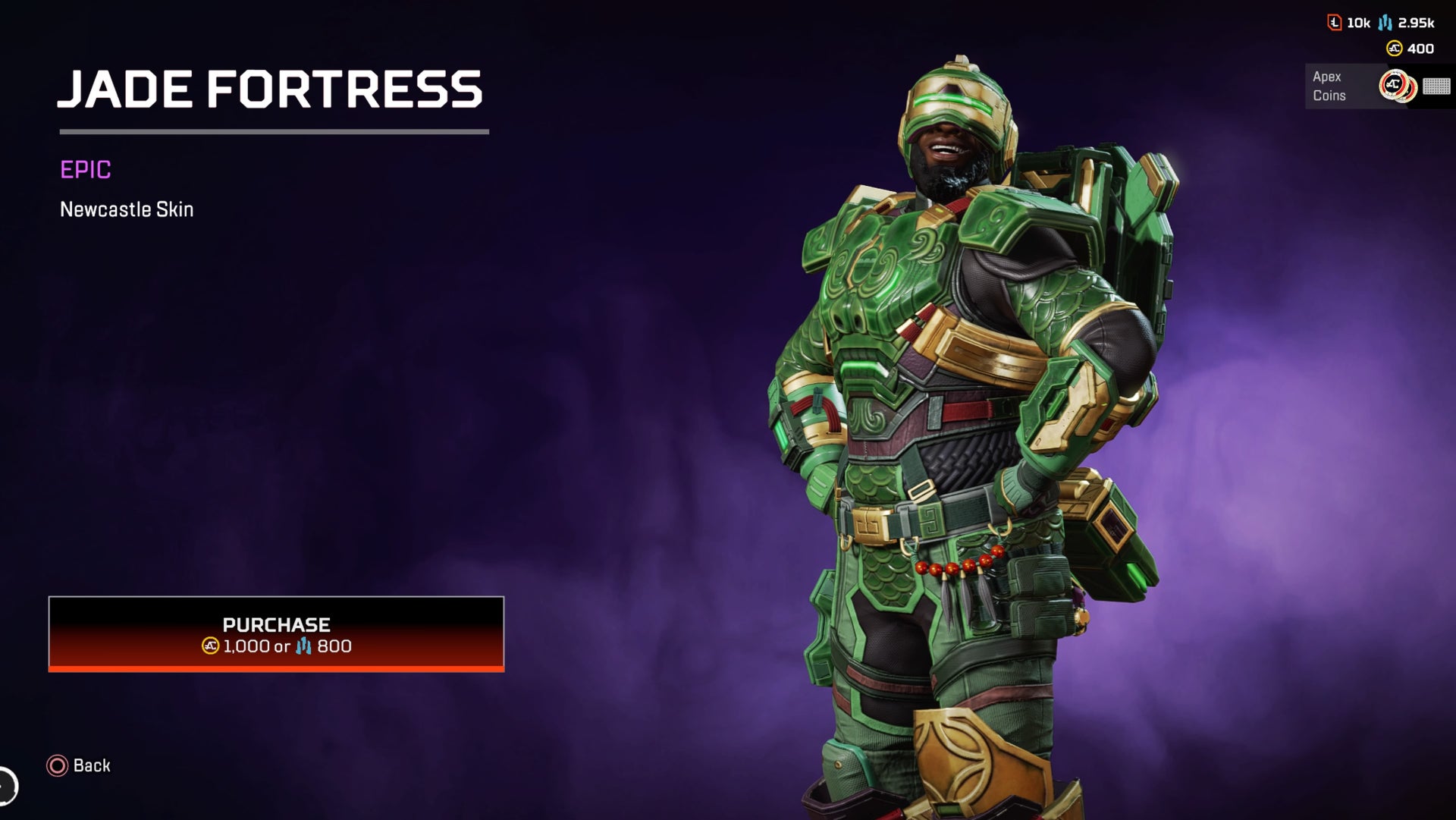 Apex Legends Jade Fortress Newcastle Skin