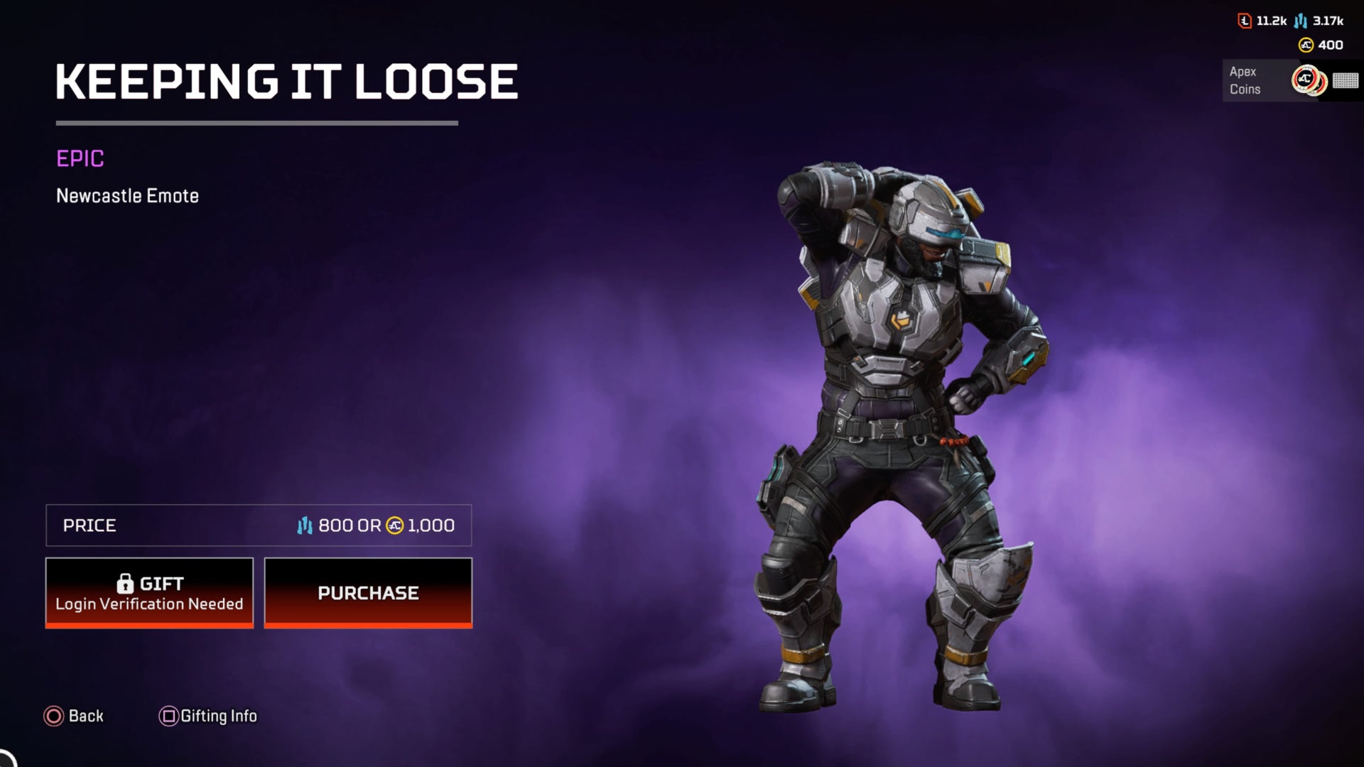 Apex Legends, Keeping it Loose epic Newcastle emote