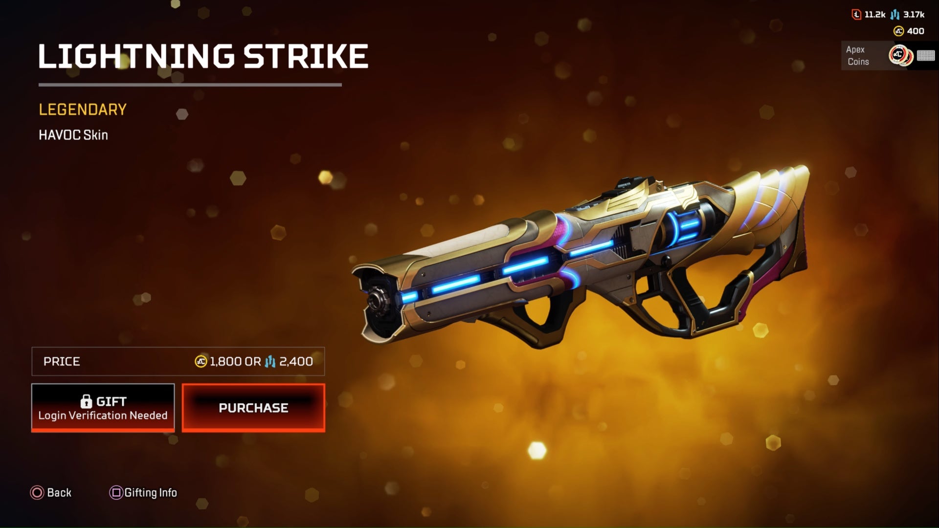 apex legends lightning strike legendary havoc skin
