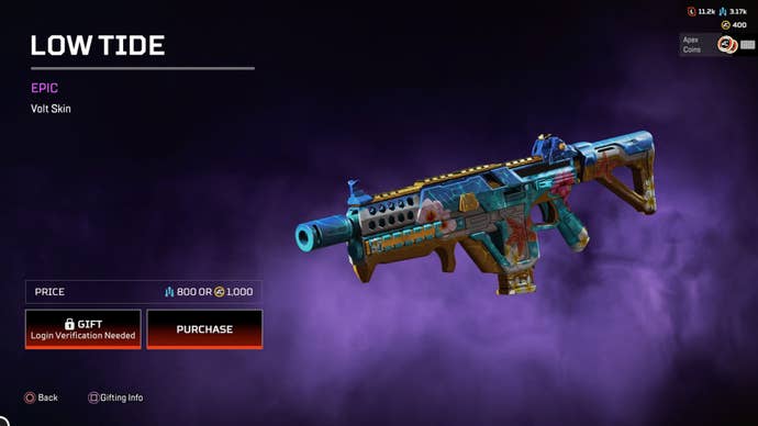 Apex Legends, Low Tide epic Volt skin.