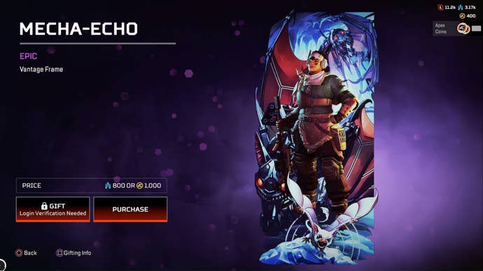apex legends mecha-echo epic vantage frame