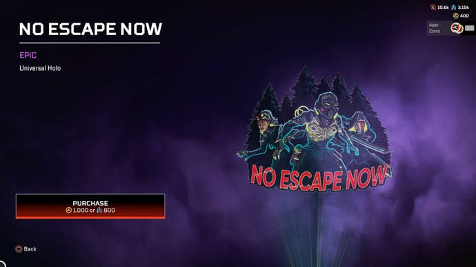 Apex Legends, No Escape Now Holo