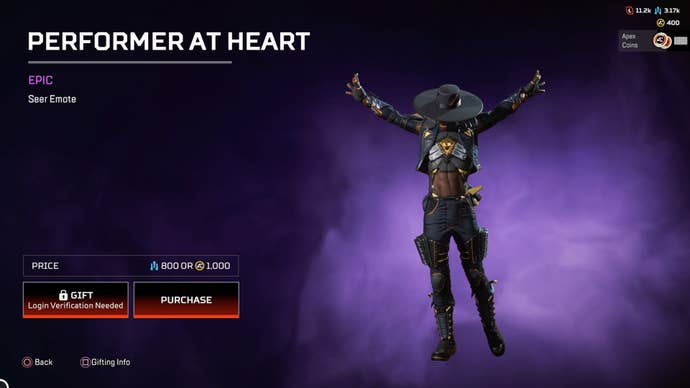 Apex Legends, Performer at Heart epic Seer emote