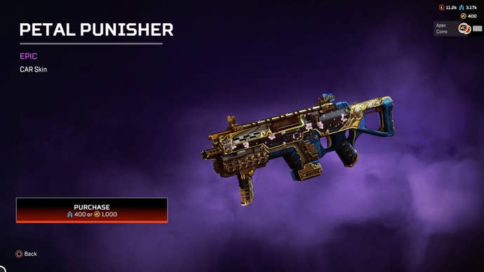 Apex Legends, Petal Punisher skin for the CAR weapon