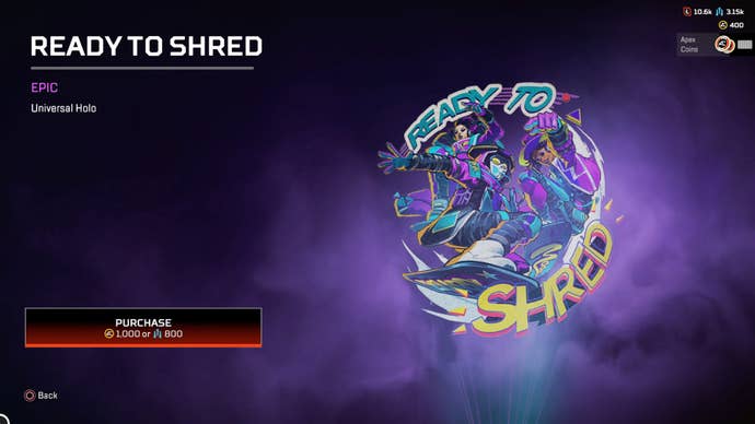 Apex Legends, Ready to Shred Holo