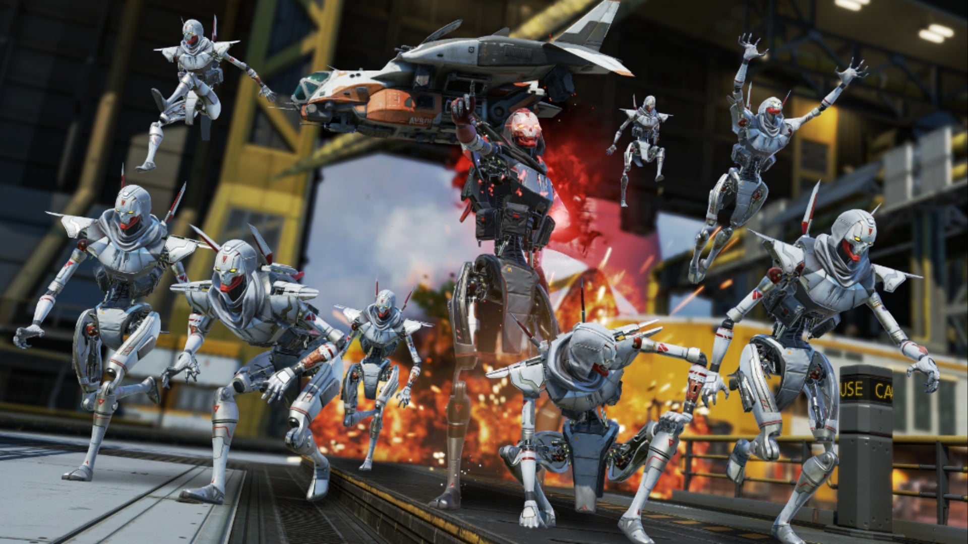 apex legends revenant uprising 30v30 mode promo art, Red eye revenant commanding army of pale Revenants.