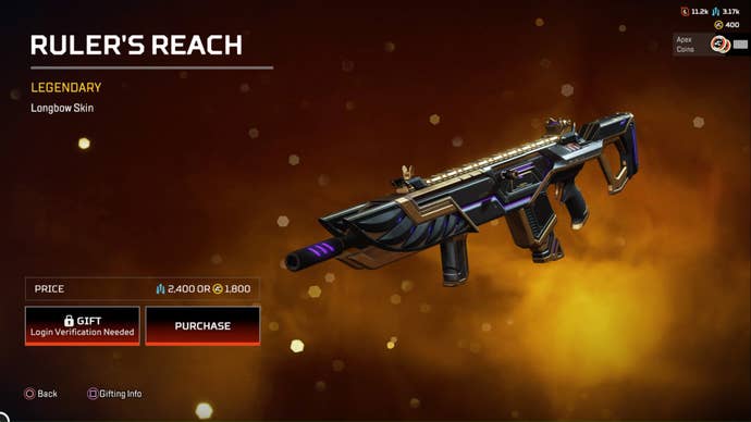 Apex Legends Ruler’s Reach legendary Longbow Skin