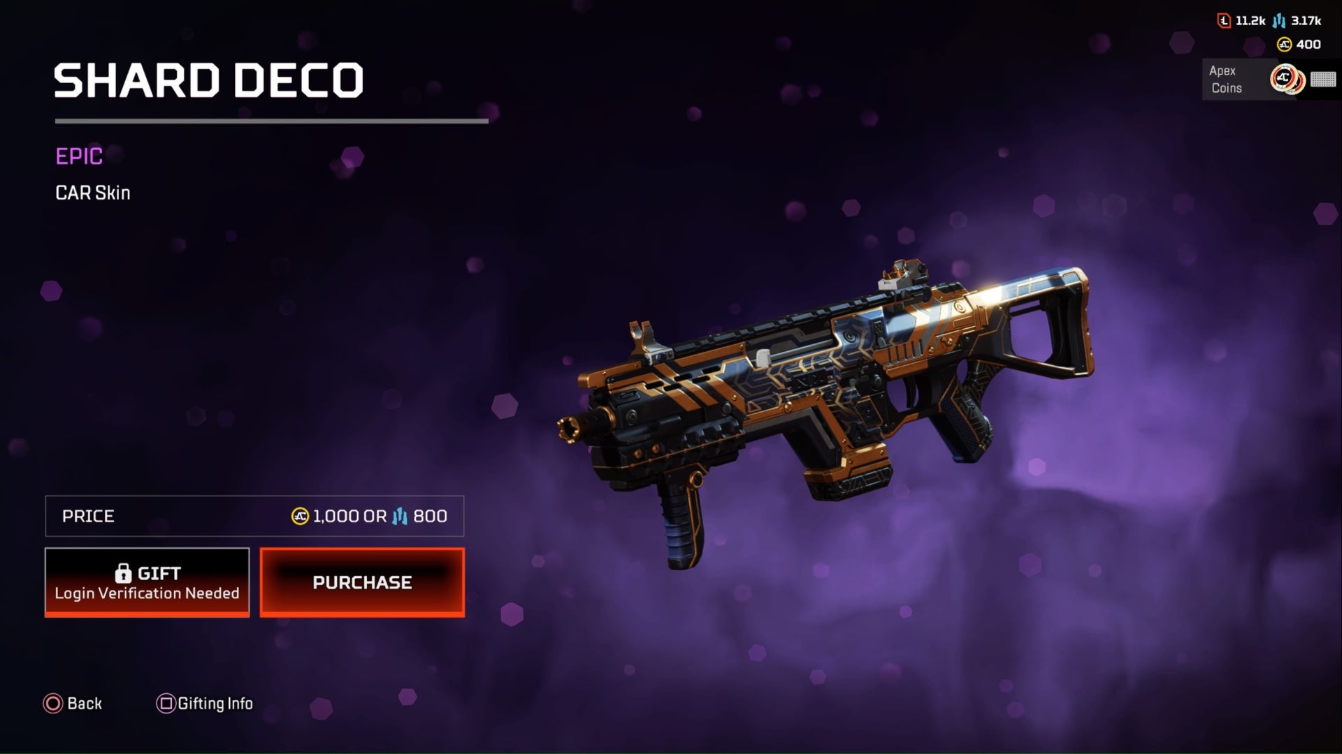 apex legends shard deco epic car skin