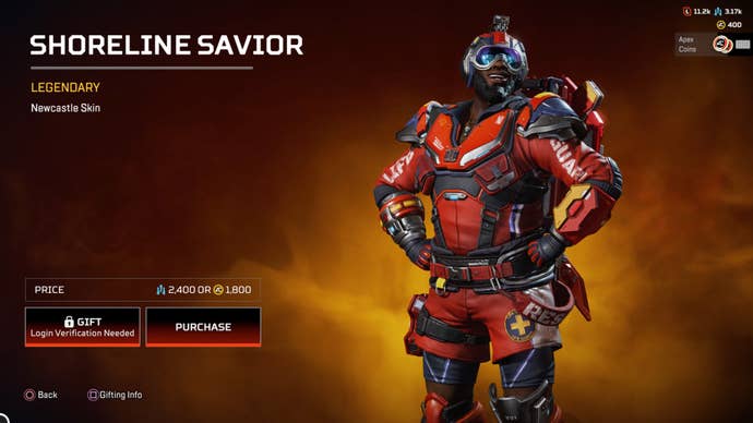 Apex Legends, Shoreline Savior legendary Newcastle skin