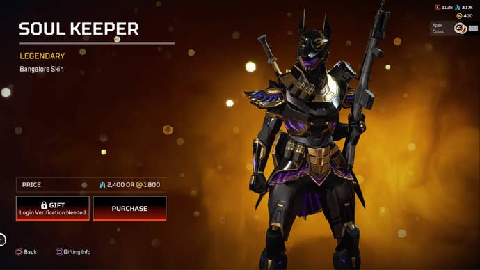apex legends soul keeper legendary bangalore skin