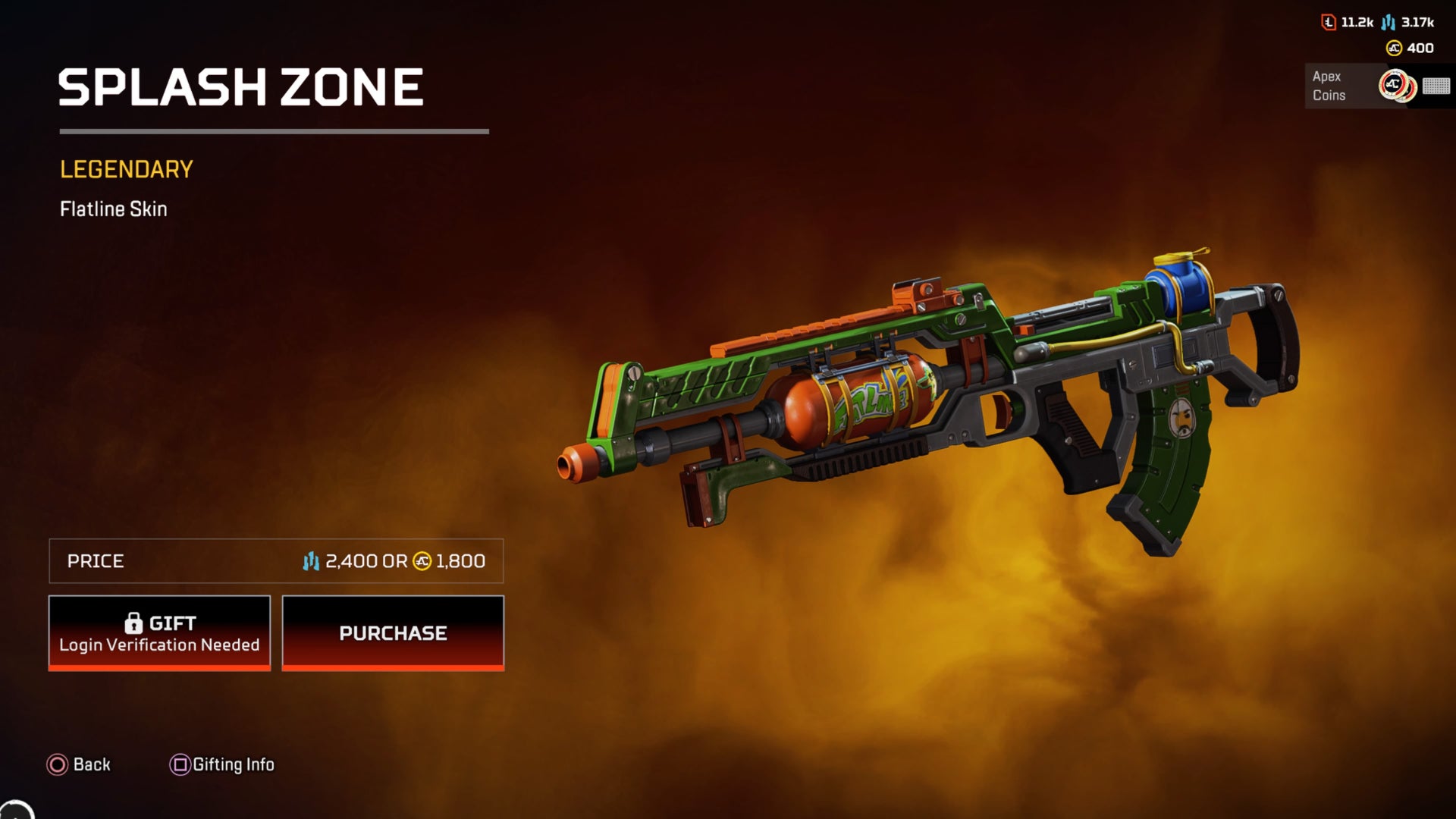 Apex Legends, Splash Zone legendary Flatline skin