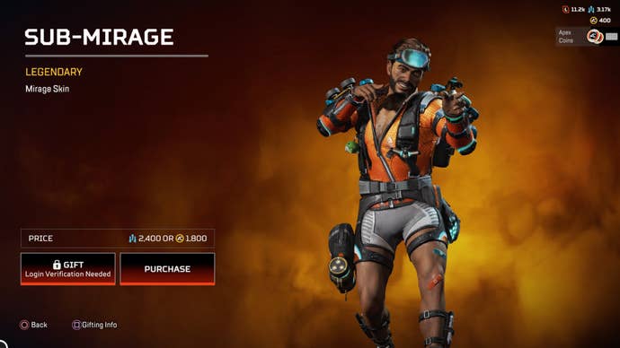 Apex Legends, Sub-Mirage legendary Mirage skin