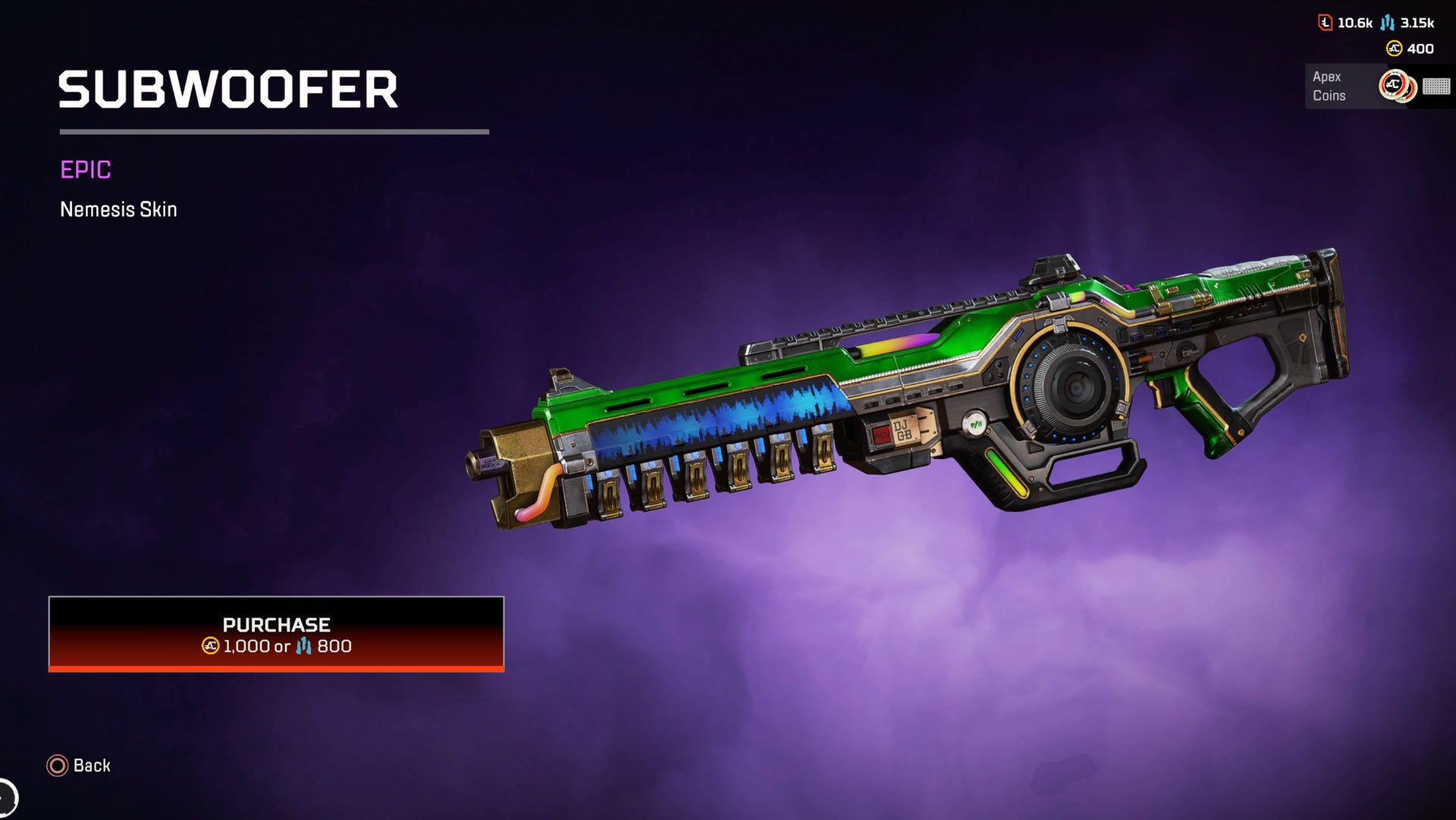 Apex Legends, Subwoofer Epic Nemesis Skin