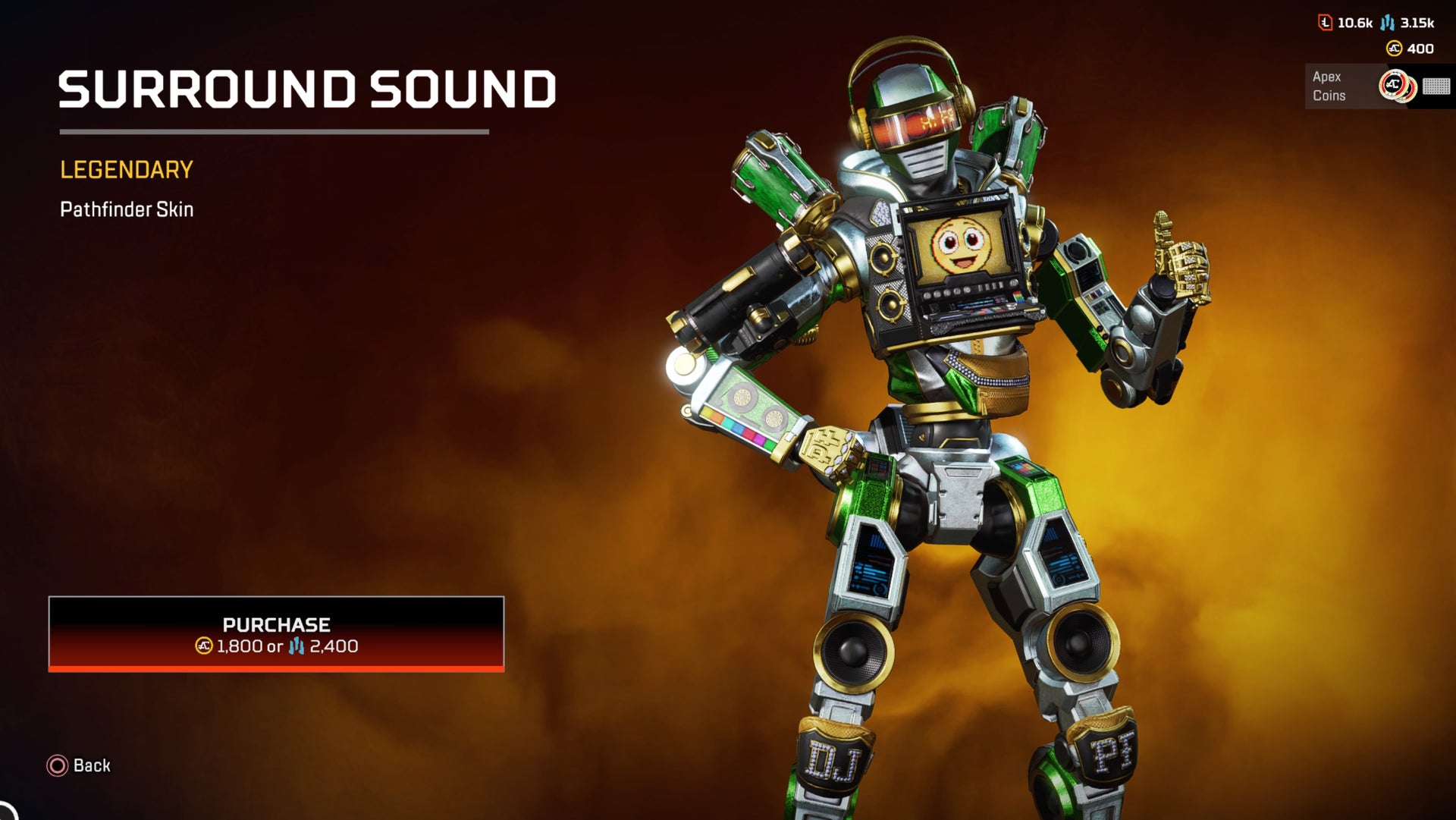 Apex Legends, Surround Sound Legendary Pathfinder Skin