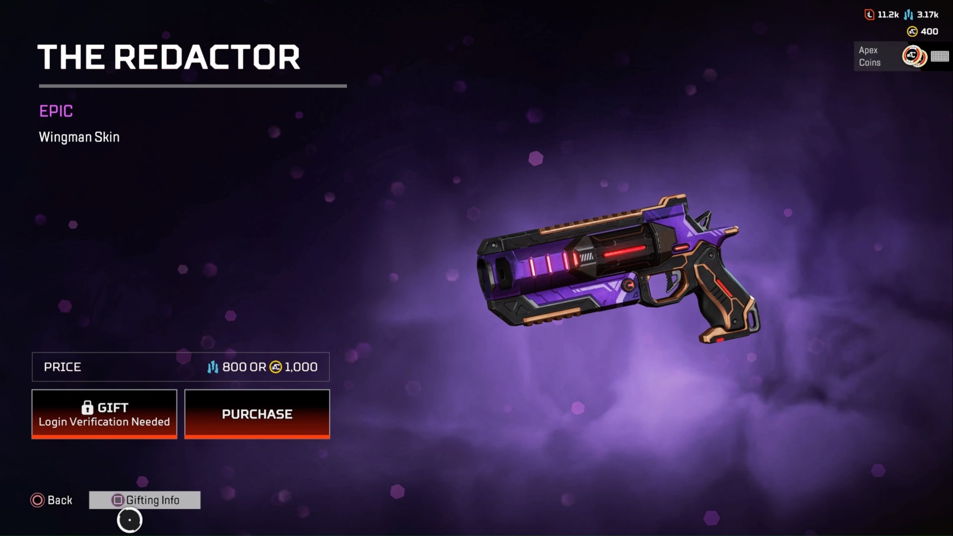 apex legends the redactor epic wingman skin