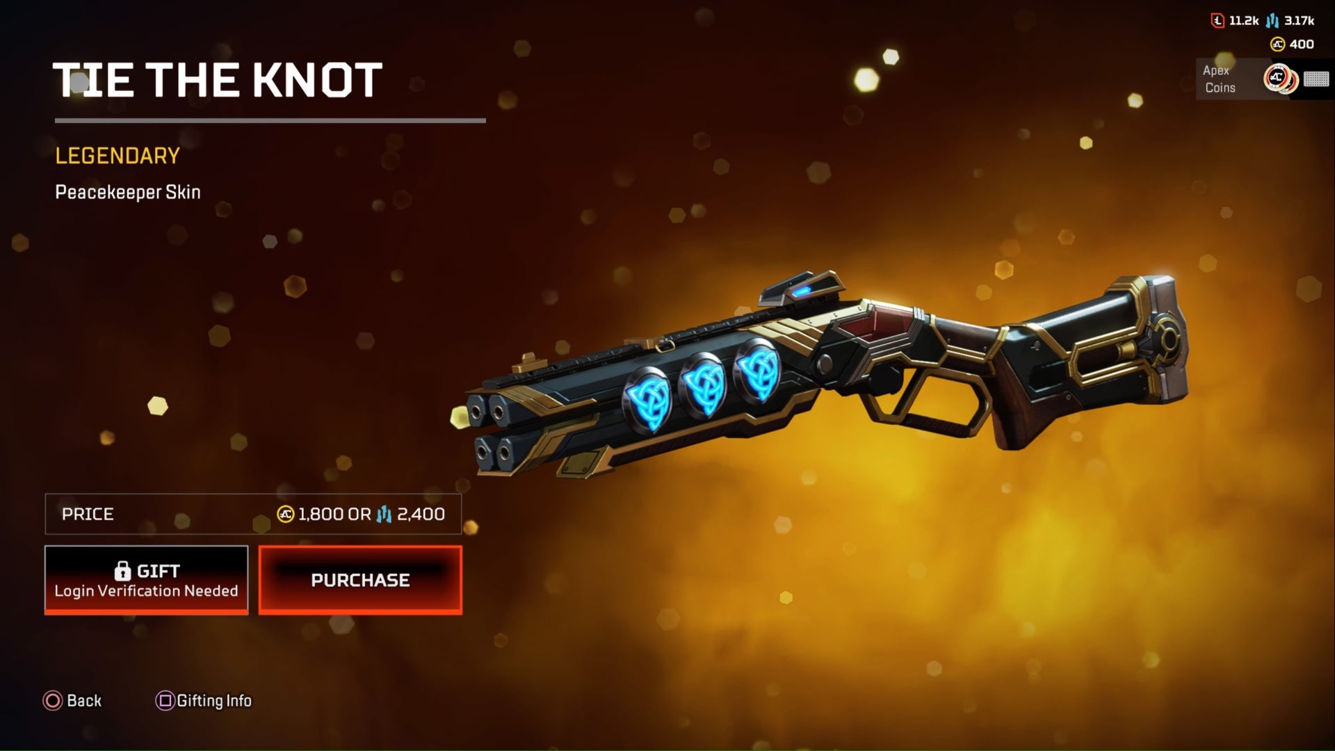apex legends tie the knot legendary peacekeeper skin