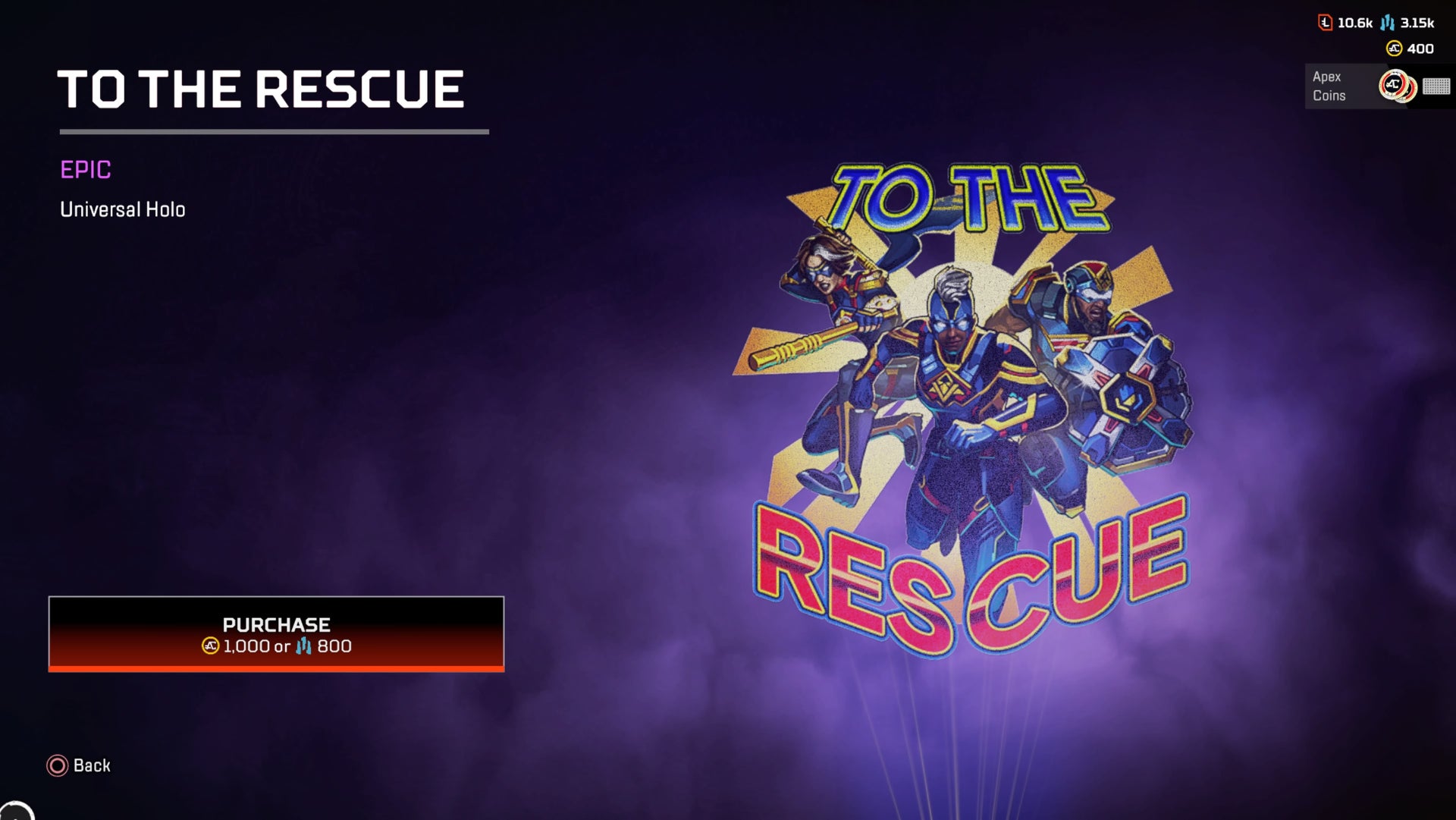 Apex Legends, To the Rescue Holo