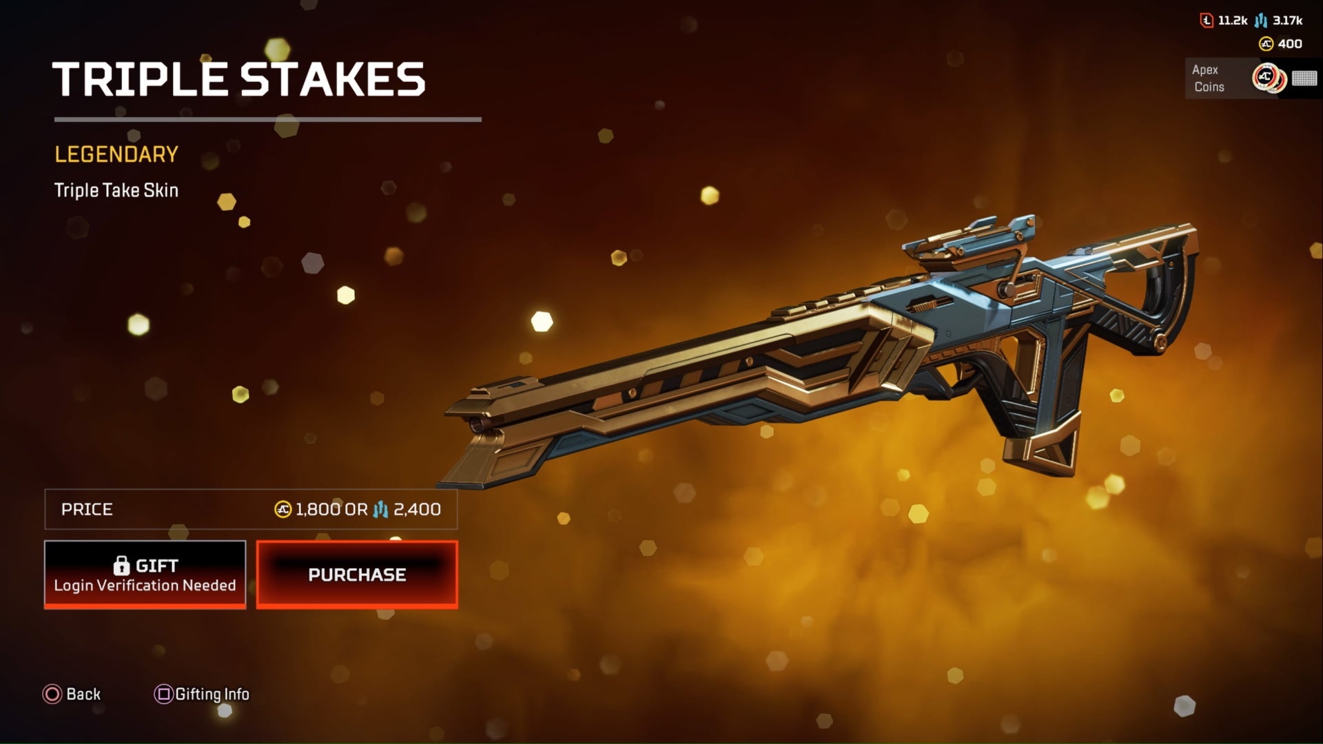 apex legends triple stakes legendary triple take skin