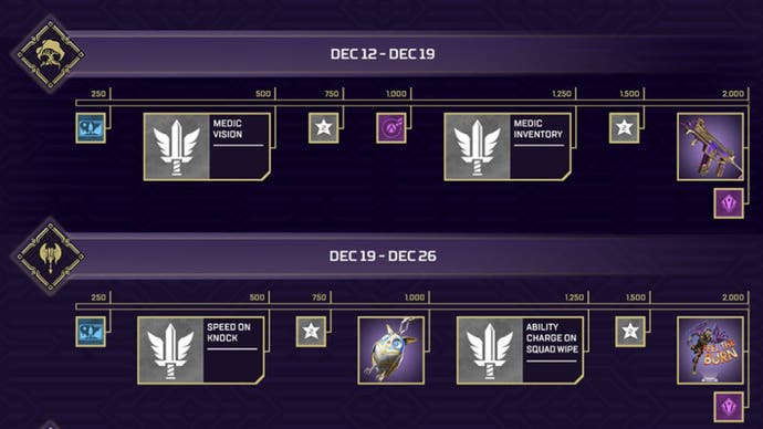 apex legends uprising event point reward tracker dec 12 to december 26