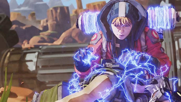 Wattson electrifies an enemy in Apex Legends.