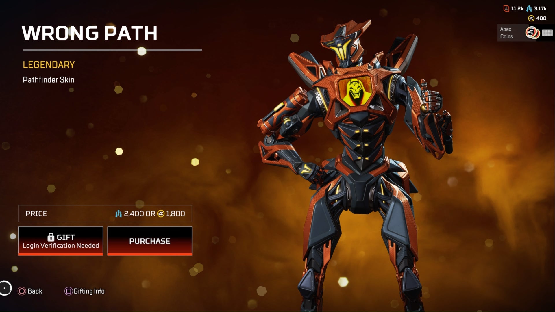 apex legends wrong path legendary pathfinder skin