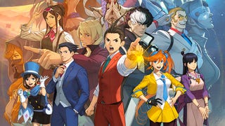 Character montage art of Apollo Justice and co for Apollo Justice: Ace Attorney Trilogy