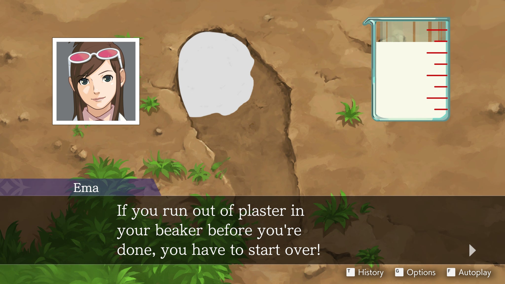 A shoe imprint being filled with plaster in the Apollo Justice: Ace Attorney Trilogy - 5