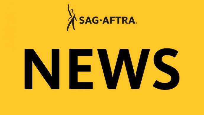 SAG-AFTRA News logo on yellow background