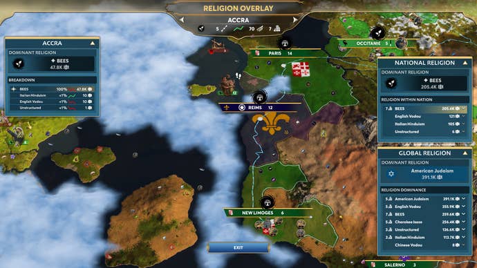 The religion overlay.