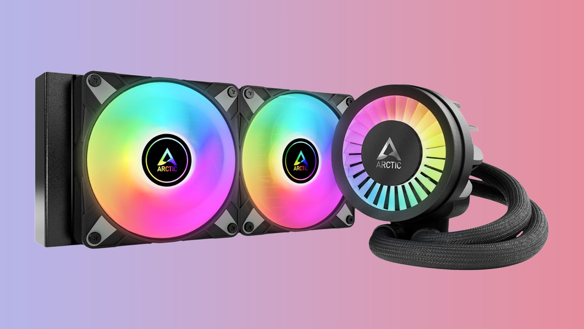 Arctic Liquid Freezer III 240 A-RGB AIO on a gradient background