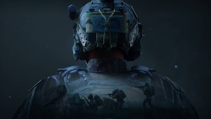 Artwork of Arena Breakout: Infinite showing silhouette of helmeted soldier