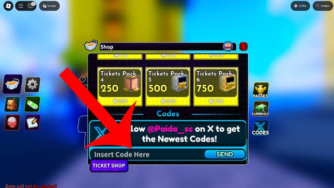 The arrow indicating the CROSSOVER ARE ARE CODE IN THE ROBLOX.